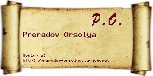 Preradov Orsolya névjegykártya