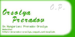 orsolya preradov business card